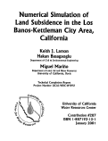 Cover page of Numerical Simulation of Land Subsidence in the Los Banos-Kettleman City Area, California