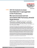 Cover page: HIV X4 Variants Increase Arachidonate 5-Lipoxygenase in the Pulmonary Microenvironment and are associated with Pulmonary Arterial Hypertension
