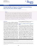 Cover page: Societal and Ethical Impacts of Germline Genome Editing: How Can We Secure Human Rights?