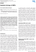 Cover page: Systems biology of SNPs