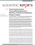 Cover page: Tissue Tropism in Host Transcriptional Response to Members of the Bovine Respiratory Disease Complex