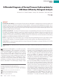 Cover page: Differential Diagnosis of Normal Pressure Hydrocephalus by MRI Mean Diffusivity Histogram Analysis