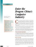Cover page: Enter the dragon: China's computer industry