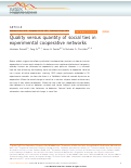 Cover page: Quality versus quantity of social ties in experimental cooperative networks