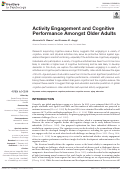 Cover page: Activity Engagement and Cognitive Performance Amongst Older Adults.