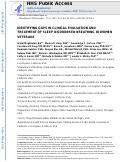 Cover page: Identifying gaps in clinical evaluation and treatment of sleep-disordered breathing in women veterans.