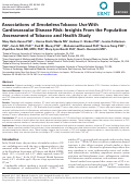 Cover page: Associations of Smokeless Tobacco Use With Cardiovascular Disease Risk: Insights From the Population Assessment of Tobacco and Health Study