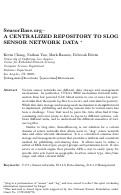 Cover page: SensorBase.org - A Centralized Repository to Slog Sensor Network Data