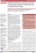 Cover page: Multiple biomarker panel to screen for severe aortic stenosis: results from the CASABLANCA study