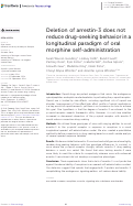 Cover page: Deletion of arrestin-3 does not reduce drug-seeking behavior in a longitudinal paradigm of oral morphine self-administration.