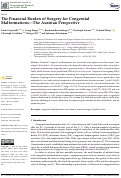 Cover page: The Financial Burden of Surgery for Congenital Malformations-The Austrian Perspective.