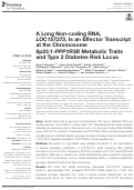 Cover page: A Long Non-coding RNA, LOC157273, Is an Effector Transcript at the Chromosome 8p23.1-PPP1R3B Metabolic Traits and Type 2 Diabetes Risk Locus