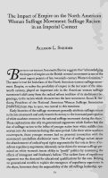 Cover page: The Impact of Empire on the North American Woman Suffrage Movement: Suffrage Racism in an Imperial Context