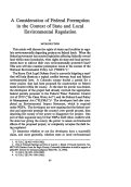 Cover page: A Consideration of Federal Preemption in the Context of State and Local Environmental Regulation