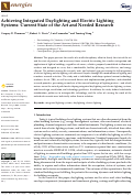 Cover page: Achieving Integrated Daylighting and Electric Lighting Systems: Current State of the Art and Needed Research