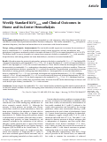 Cover page: Weekly Standard Kt/Vurea and Clinical Outcomes in Home and In-Center Hemodialysis