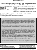 Cover page: Cross-Continuum Tool Is Associated with Reduced Utilization and Cost for Frequent High-Need Users