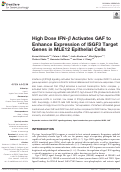 Cover page: High Dose IFN-β Activates GAF to Enhance Expression of ISGF3 Target Genes in MLE12 Epithelial Cells