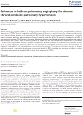 Cover page: Advances in balloon pulmonary angioplasty for chronic thromboembolic pulmonary hypertension