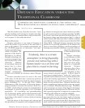 Cover page: Distance Education Versus The Traditional Classroom