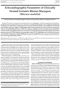 Cover page: Echocardiographic Parameters of Clinically Normal Geriatric Rhesus Macaques (Macaca mulatta).