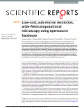 Cover page: Low-cost, sub-micron resolution, wide-field computational microscopy using opensource hardware.