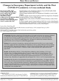 Cover page: Changes in Emergency Department Activity and the First COVID-19 Lockdown: A Cross-sectional Study