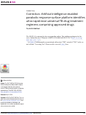 Cover page: Correction: Artificial intelligence enabled parabolic response surface platform identifies ultra-rapid near-universal TB drug treatment regimens comprising approved drugs