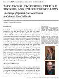 Cover page: Patriarchal Protesters, Cultural Brokers, and Unlikely Bedfellows: A Lineage of Spanish-Mexican Women in Colonial Alta California