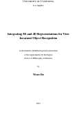 Cover page: Integrating 3D and 2D Representations for View Invariant Object Recognition