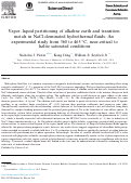 Cover page: Vapor–liquid partitioning of alkaline earth and transition metals in NaCl-dominated hydrothermal fluids: An experimental study from 360 to 465°C, near-critical to halite saturated conditions