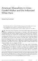 Cover page: American Masculinity in Crisis: Cordell Walker and the Indianized White Hero