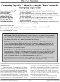 Cover page: Comparing Hepatitis C Virus Screening in Clinics Versus the Emergency Department