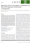 Cover page: Multi-step control of homologous recombination via Mec1/ATR suppresses chromosomal rearrangements