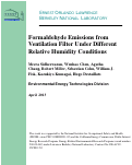 Cover page: Formaldehyde Emissions from Ventilation Filter Under Different Relative Humidity Conditions