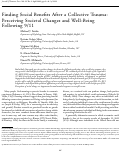 Cover page: Finding social benefits after a collective trauma: Perceiving societal changes and well‐being following 9/11