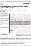 Cover page: Multi‐information source Bayesian optimization of culture media for cellular agriculture