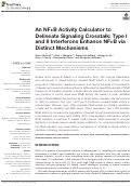 Cover page: An NFκB Activity Calculator to Delineate Signaling Crosstalk: Type I and II Interferons Enhance NFκB via Distinct Mechanisms