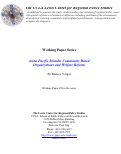 Cover page: Asian Pacific Islander Community Based Organizations and Welfare Reform