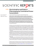 Cover page: Discriminative and Distinct Phenotyping by Constrained Tensor Factorization.