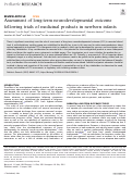 Cover page: Assessment of long-term neurodevelopmental outcome following trials of medicinal products in newborn infants.