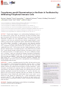 Cover page: Toxoplasma gondii Dissemination in the Brain Is Facilitated by Infiltrating Peripheral Immune Cells