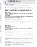 Cover page: Financial incentives to promote retention in care and viral suppression in adults with HIV initiating antiretroviral therapy in Tanzania: a three-arm randomised controlled trial.