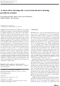 Cover page: A micro-drive hearing aid: a novel non-invasive hearing prosthesis actuator