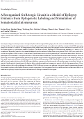 Cover page: A reorganized GABAergic circuit in a model of epilepsy: evidence from optogenetic labeling and stimulation of somatostatin interneurons.