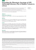 Cover page: Expanding the Phenotypic Spectrum of GPI Anchoring Deficiency Due to Biallelic Variants in GPAA1.