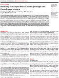 Cover page: Predicting transcription factor binding in single cells through deep learning