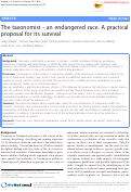 Cover page: The taxonomist - an endangered race.  A practical proposal for its survival.