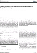 Cover page: Memory blindness: Altered memory reports lead to distortion in eyewitness memory