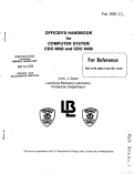 Cover page: OFFICER'S HANDBOOK FOR COMPUTER SYSTEM CDC 6600 AND CDC 6400